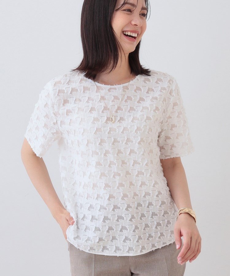 【インディヴィ/INDIVI】の【日本製/コットン混】ジャカードブラウス 人気、トレンドファッション・服の通販 founy(ファニー) 　ファッション　Fashion　レディースファッション　Ladies' Fashion Online　トップス・カットソー　Tops/Tshirt　シャツ/ブラウス　Shirts/Blouses　おすすめ　Recommend　インナー　Inner　キュプラ　Cupra　シンプル　Simple　ジャカード　Jacquard　ジャケット　Jacket　センター　Center　夏　Summer　日本製　Made In Japan　ビジネス 仕事 通勤　Business　 other-1|ID: prp329100004556091 ipo3291000000032673964