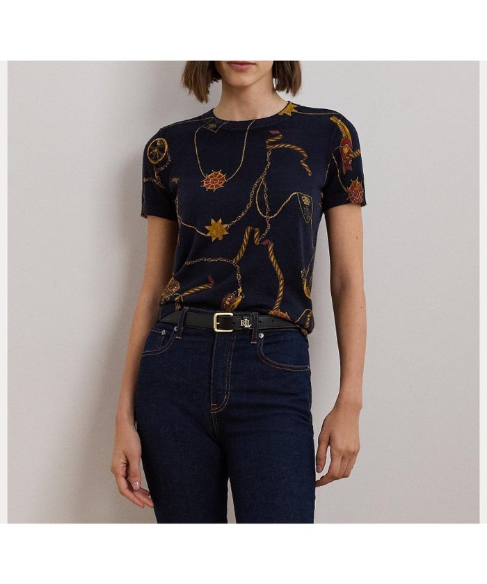 【ラルフローレン/RALPH LAUREN】のプリント コットンブレンド ショートスリーブ セーター インテリア・キッズ・メンズ・レディースファッション・服の通販 founy(ファニー) https://founy.com/ ファッション Fashion レディースファッション Ladies' Fashion Online ショート Short スリーブ Sleeve セーター Sweater フィット Fit プリント Print リラックス Relax 半袖 Short Sleeve |ID: prp329100004556108 ipo3291000000032674058