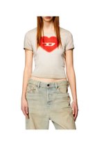 【ディーゼル/DIESEL】のレディース Tシャツ T-ELE 人気、トレンドファッション・服の通販 founy(ファニー) ファッション Fashion レディースファッション Fashion for Women トップス・カットソー Cut & Sew Tops シャツ・ブラウス・オフィスカジュアル Elegant Blouses & Button-Ups ロングTシャツ・Tシャツ Longline T-Shirts & Tees コンパクト Compact, Small Size ドレス Dress, One-Piece プリント Print, Printed Pattern ワーク Workwear, Utility Style thumbnail ベージュ|ID: prp329100004556112 ipo3291000000032741683