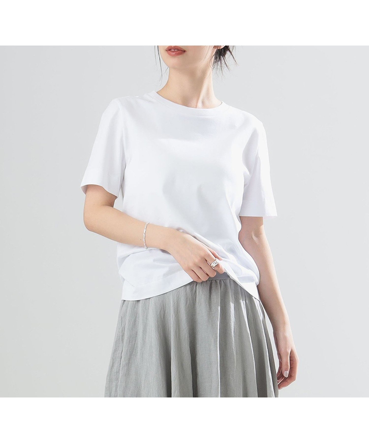 【デミルクス ビームス/Demi-Luxe BEAMS】の【7/3新規値下げ】AK+1 / ハイゲージ コットン Tシャツ インテリア・キッズ・メンズ・レディースファッション・服の通販 founy(ファニー) 　ファッション　Fashion　レディースファッション　Fashion for Women　トップス・カットソー　Cut & Sew Tops　シャツ・ブラウス・オフィスカジュアル　Elegant Blouses & Button-Ups　ロングTシャツ・Tシャツ　Longline T-Shirts & Tees　コンパクト　Compact, Small Size　ジャケット　Jacket, Outerwear　WHITE|ID: prp329100004556168 ipo3291000000032752603