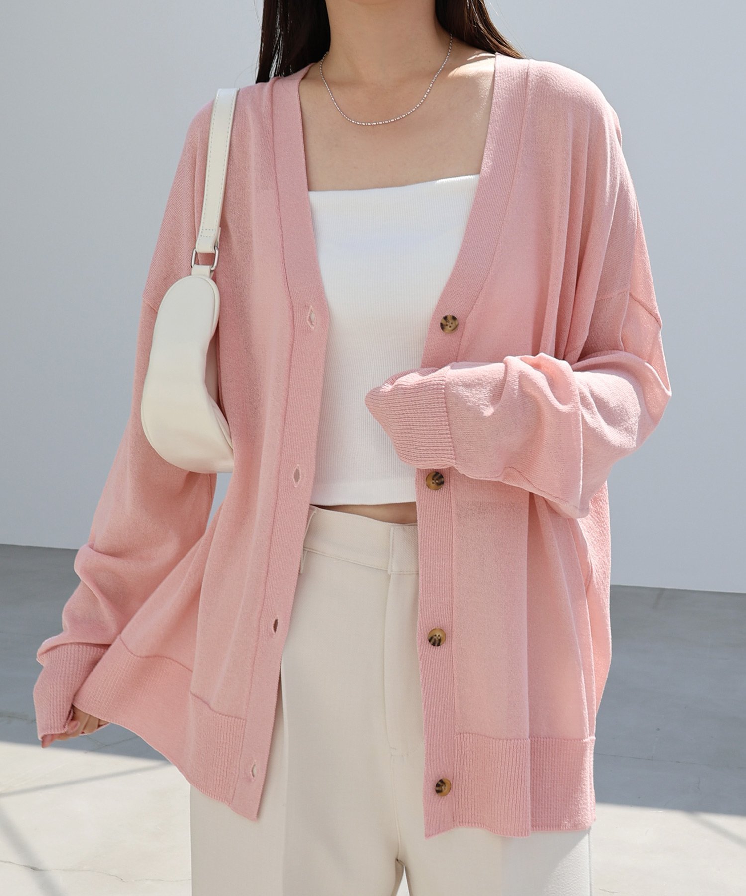【アンドミー/andme】のUVカット 接触冷感 シアー カーディガン インテリア・キッズ・メンズ・レディースファッション・服の通販 founy(ファニー) 　ファッション　Fashion　レディースファッション　Fashion for Women　トップス・カットソー　Cut & Sew Tops　カーディガン・羽織り　Layered Style Cardigans　おすすめ　Recommended / Our Picks　カーディガン　Cardigan, Knitwear　シアー　Sheer, See-Through　バランス　Balance, Style Balance　ベーシック　Basic, Essential　ボトム　Bottoms, Lower Wear　ピンク|ID: prp329100004556217 ipo3291000000033505889