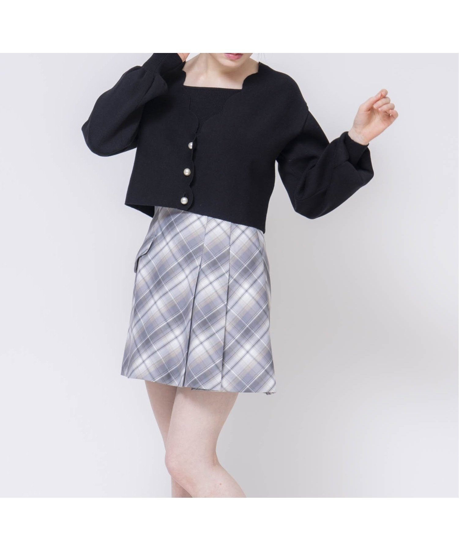 【ノエラ/Noela】のチェックミニスカート インテリア・キッズ・メンズ・レディースファッション・服の通販 founy(ファニー) 　ファッション　Fashion　レディースファッション　Ladies' Fashion Online　スカート　Skirt　ミニスカート　Mini Skirts　チェック　Check　ポケット　Pocket　ミニスカート　Mini Skirt　台形　Trapezoid　ライトグレー|ID: prp329100004556220 ipo3291000000032622676