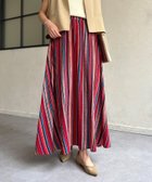 【シェトワ/Chez toi】のマルチストライプ柄フレアスカート レッド|ID: prp329100004556237 ipo3291000000032726002