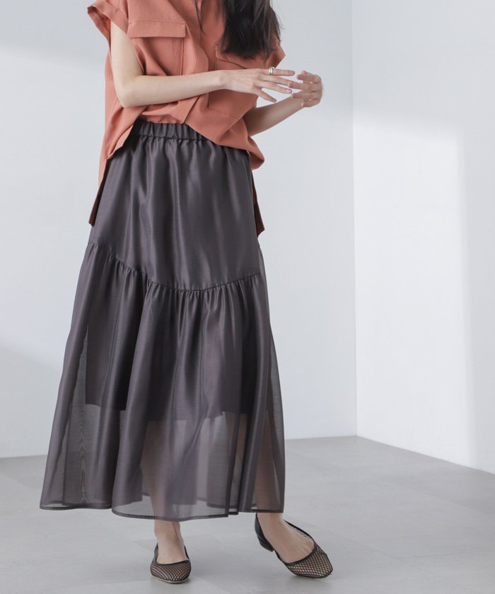 【ナノ ユニバース/nano universe】のシアーギャザースカート インテリア・キッズ・メンズ・レディースファッション・服の通販 founy(ファニー) https://founy.com/ ファッション Fashion レディースファッション Ladies' Fashion Online スカート Skirt ウォッシャブル Washable ギャザー Gather シアー Sheer ロング Long |ID: prp329100004556267 ipo3291000000032605332