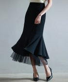 【セゾンドパピヨン/SAISON DE PAPILLON】のチュールドッキングハイウエストスカート 人気、トレンドファッション・服の通販 founy(ファニー) ファッション Fashion レディースファッション WOMEN スカート Skirt アシンメトリー Asymmetry カットソー Cut And Sew シンプル Simple チュール Tulle ドッキング Docking フェミニン Feminine フレア Flare フロント Front マーメイド Mermaid ワンポイント One Point thumbnail ブラック|ID: prp329100004556281 ipo3291000000032203849