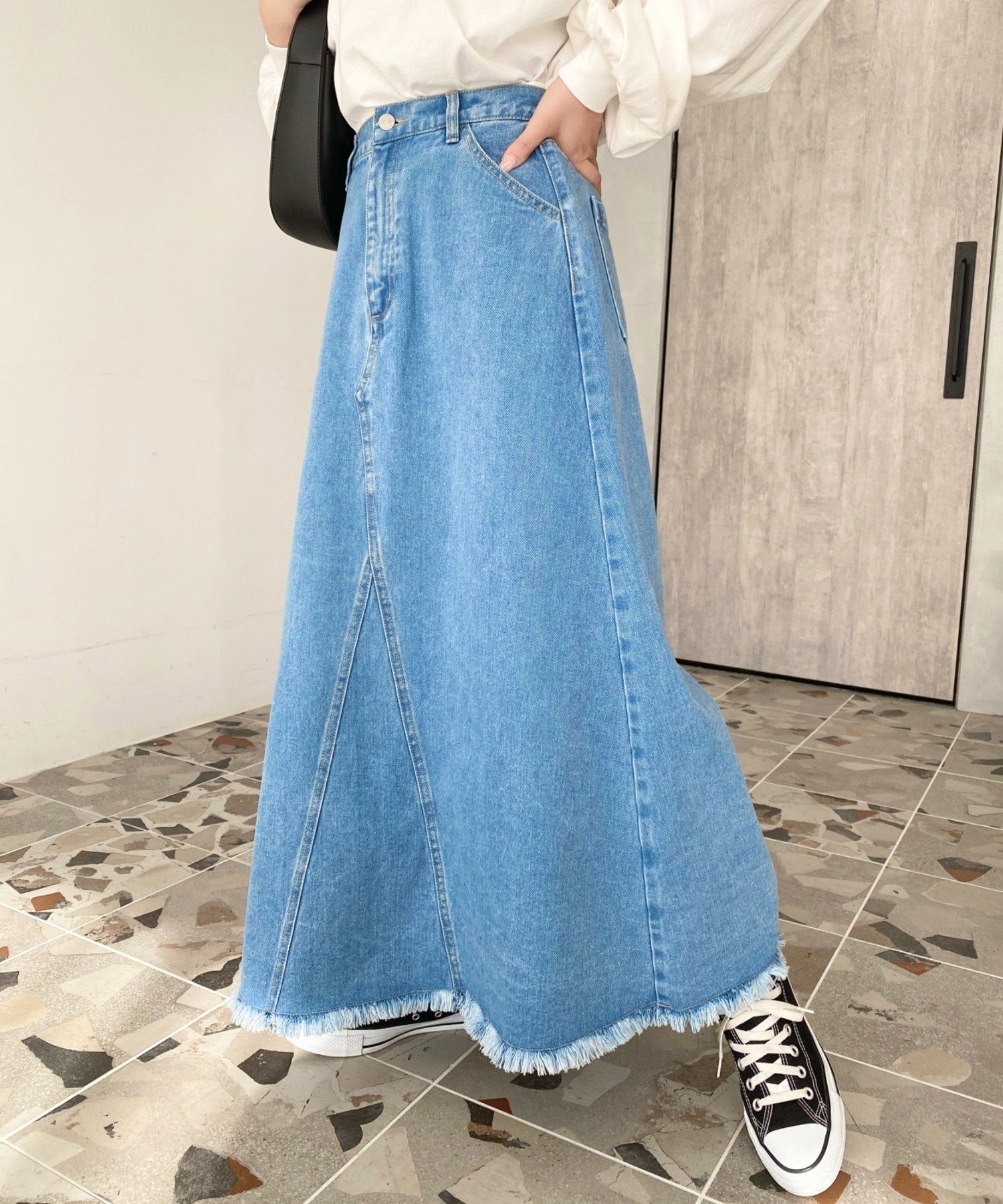 【その他のブランド/Other】のリメイク風デニムスカート 人気、トレンドファッション・服の通販 founy(ファニー) 　ファッション　Fashion　メンズファッション　Fashion for Men　ガーリー　Girly, Feminine Style　コンパクト　Compact, Small Size　ショート　Short, Short Length　シンプル　Simple, Minimal　デニム　Denim, Jeans Material　トレンド　Trend, Trending Now　フリル　Frill, Ruffle　フレア　Flare, Flared　リメイク　Remake, Reconstructed　 other-1|ID: prp329100004556282 ipo3291000000032590526