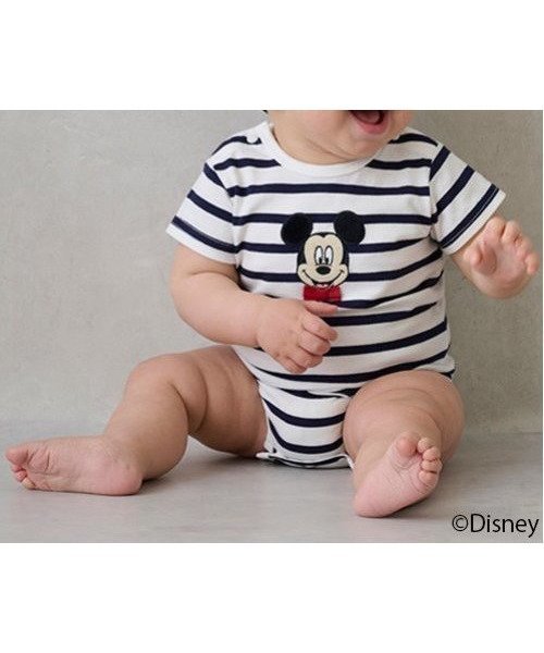 【その他のブランド/Other】の【Disney】ヘアバンドつきロンパース インテリア・キッズ・メンズ・レディースファッション・服の通販 founy(ファニー) 　ファッション　Fashion　キッズファッション　Fashion for Kids　キャラクター　Character, Licensed Characters　ボーダー　Border, Stripe　ポケット　Pocket, Pocket Detail　ロンパース　Romper, Jumpsuit　紺|ID: prp329100004556301 ipo3291000000032710317