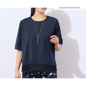 【ミゼール/MISSEL】の【洗える・接触冷感】COOL RICH COTTON メッシュコンビTシャツ 人気、トレンドファッション・服の通販 founy(ファニー) ファッション Fashion レディースファッション Fashion for Women トップス・カットソー Cut & Sew Tops シャツ・ブラウス・オフィスカジュアル Elegant Blouses & Button-Ups ロングTシャツ・Tシャツ Longline T-Shirts & Tees コンビ Combo, Combination Style ミックス Mix, Mixed Style メッシュ Mesh, Net Fabric 人気 Popular, Best Seller 夏 Summer 洗える Machine Washable |ID:prp329100004556347
