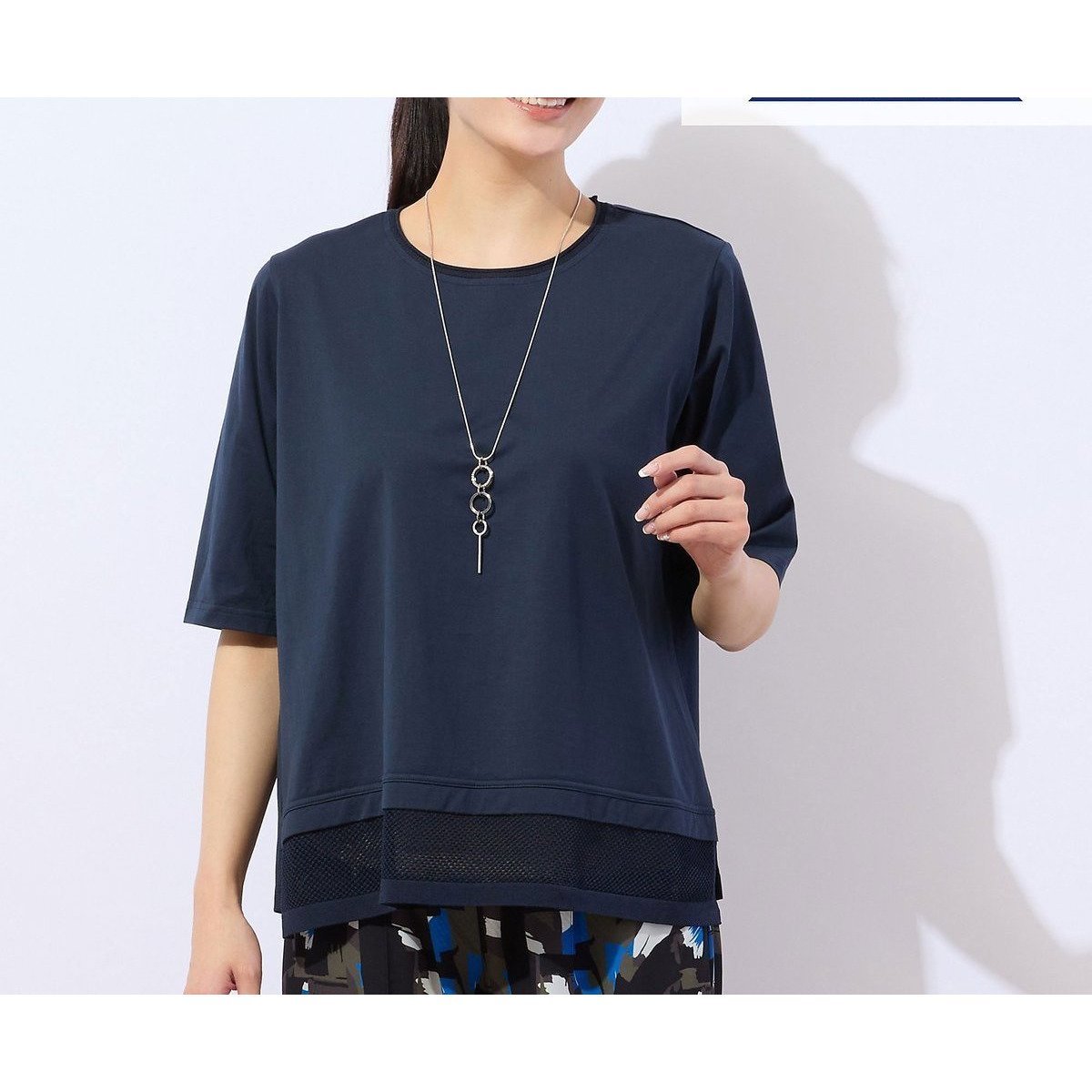 【ミゼール/MISSEL】の【洗える・接触冷感】COOL RICH COTTON メッシュコンビTシャツ 人気、トレンドファッション・服の通販 founy(ファニー) 　ファッション　Fashion　レディースファッション　Fashion for Women　トップス・カットソー　Cut & Sew Tops　シャツ・ブラウス・オフィスカジュアル　Elegant Blouses & Button-Ups　ロングTシャツ・Tシャツ　Longline T-Shirts & Tees　コンビ　Combo, Combination Style　ミックス　Mix, Mixed Style　メッシュ　Mesh, Net Fabric　人気　Popular, Best Seller　夏　Summer　洗える　Machine Washable　 other-1|ID: prp329100004556347 ipo3291000000033566437