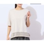 【ミゼール/MISSEL】の【洗える・接触冷感】COOL RICH COTTON メッシュコンビTシャツ 人気、トレンドファッション・服の通販 founy(ファニー) ファッション Fashion レディースファッション Fashion for Women トップス・カットソー Cut & Sew Tops シャツ・ブラウス・オフィスカジュアル Elegant Blouses & Button-Ups ロングTシャツ・Tシャツ Longline T-Shirts & Tees コンビ Combo, Combination Style ミックス Mix, Mixed Style メッシュ Mesh, Net Fabric 人気 Popular, Best Seller 夏 Summer 洗える Machine Washable thumbnail ベージュ|ID: prp329100004556347 ipo3291000000033566440