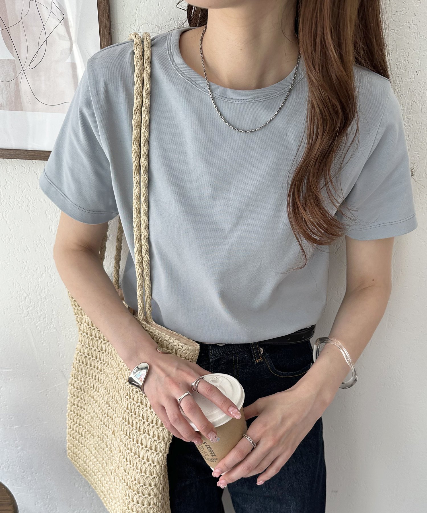 【ディスコート/Discoat】のコンパクトTシャツ インテリア・キッズ・メンズ・レディースファッション・服の通販 founy(ファニー) 　ファッション　Fashion　レディースファッション　WOMEN　トップス・カットソー　Tops/Tshirt　シャツ/ブラウス　Shirts/Blouses　ロング / Tシャツ　T-Shirts　コンパクト　Compact　シンプル　Simple　ストレッチ　Stretch　フィット　Fit　エレガント 上品　Elegant　サックスブルー|ID: prp329100004556372 ipo3291000000032293883