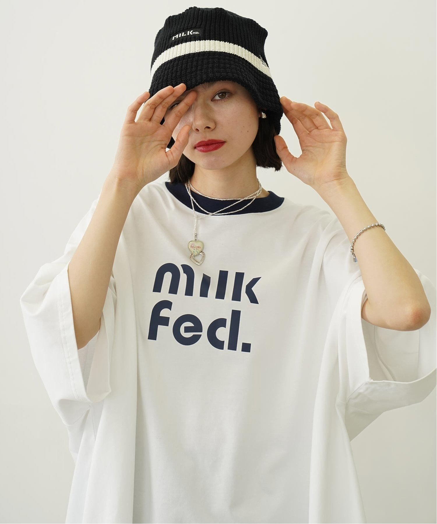 【ミルクフェド/MILKFED.】のCUT OUT LOGO BIG S/S TOP MILKFED. インテリア・キッズ・メンズ・レディースファッション・服の通販 founy(ファニー) 　ファッション　Fashion　レディースファッション　WOMEN　カットソー　Cut And Sew　ルーズ　Loose　半袖　Short Sleeve　夏　Summer　S/S・春夏　Ss・Spring/Summer　WHITE|ID: prp329100004556444 ipo3291000000032307070