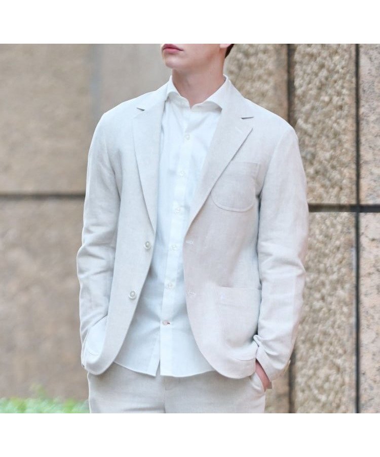 【ドレステリア/DRESSTERIOR / MEN】の【Safari5月号掲載】【セットアップ可】リネンコットンジャケット インテリア・キッズ・メンズ・レディースファッション・服の通販 founy(ファニー) 　ファッション　Fashion　メンズファッション　Men's Style Online　セットアップ　Setup/Men　オーガニック　Organic　春　Spring　5月号　May Issue　ジャケット　Jacket　セットアップ　Set Up　雑誌　Magazine　テーラード　Tailored　ドレス　Dress　別注　Special Order　リネン　Linen　S/S・春夏　Ss・Spring/Summer　夏　Summer　ライトベージュ|ID: prp329100004556541 ipo3291000000032659805