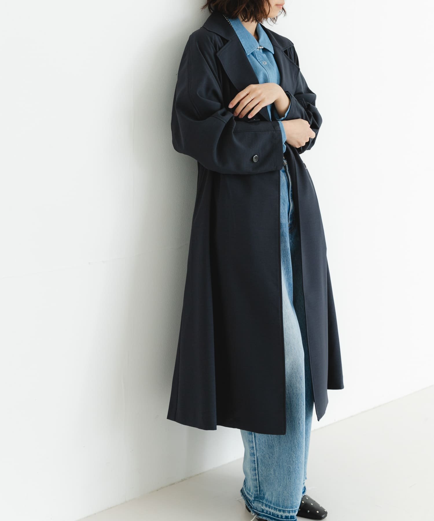 【アーバンリサーチ/URBAN RESEARCH】の『防花粉/撥水/UVカット』ドロストトレンチコート インテリア・キッズ・メンズ・レディースファッション・服の通販 founy(ファニー) 　ファッション　Fashion　レディースファッション　Fashion for Women　アウター　Coat / Outerwear Collection　コート・ロングコート・ピーコート　Long Coats, Peacoats & More　トレンチコート / 春秋の定番アウター　Trench Coats　2025年　2025　2025春夏・S/S　Spring/Summer 2025 SS25　スウェット / スエット　Sweatshirt, Sweatwear　スラックス　Slacks, Dress Pants　スリーブ　Sleeve, Long Sleeve / Short Sleeve　ベーシック　Basic, Essential　マニッシュ　Mannish, Boyish　夏　Summer　定番　Standard, Basic Item　春　Spring　S/S・春夏　SS, Spring/Summer, Warm Season　CHARCOAL|ID: prp329100004556580 ipo3291000000033181602