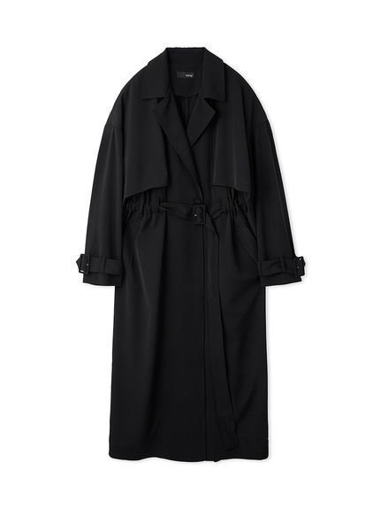 【スタイリング/styling】の【セットアップ対応】ウエストギャザートレンチコート インテリア・キッズ・メンズ・レディースファッション・服の通販 founy(ファニー) 　雑誌掲載アイテム　Magazine Items　ファッション雑誌　Fashion Magazines　バイラ　BAILA　ファッション　Fashion　レディースファッション　Ladies' Fashion Online　アウター　Coat Outerwear　コート　Coats　トレンチコート　Trench Coats　4月号　April Issue　クラシカル　Classical　セットアップ　Set Up　ツイル　Twill　ポケット　Pocket　雑誌　Magazine　BLK[009]|ID: prp329100004556581 ipo3291000000032693300