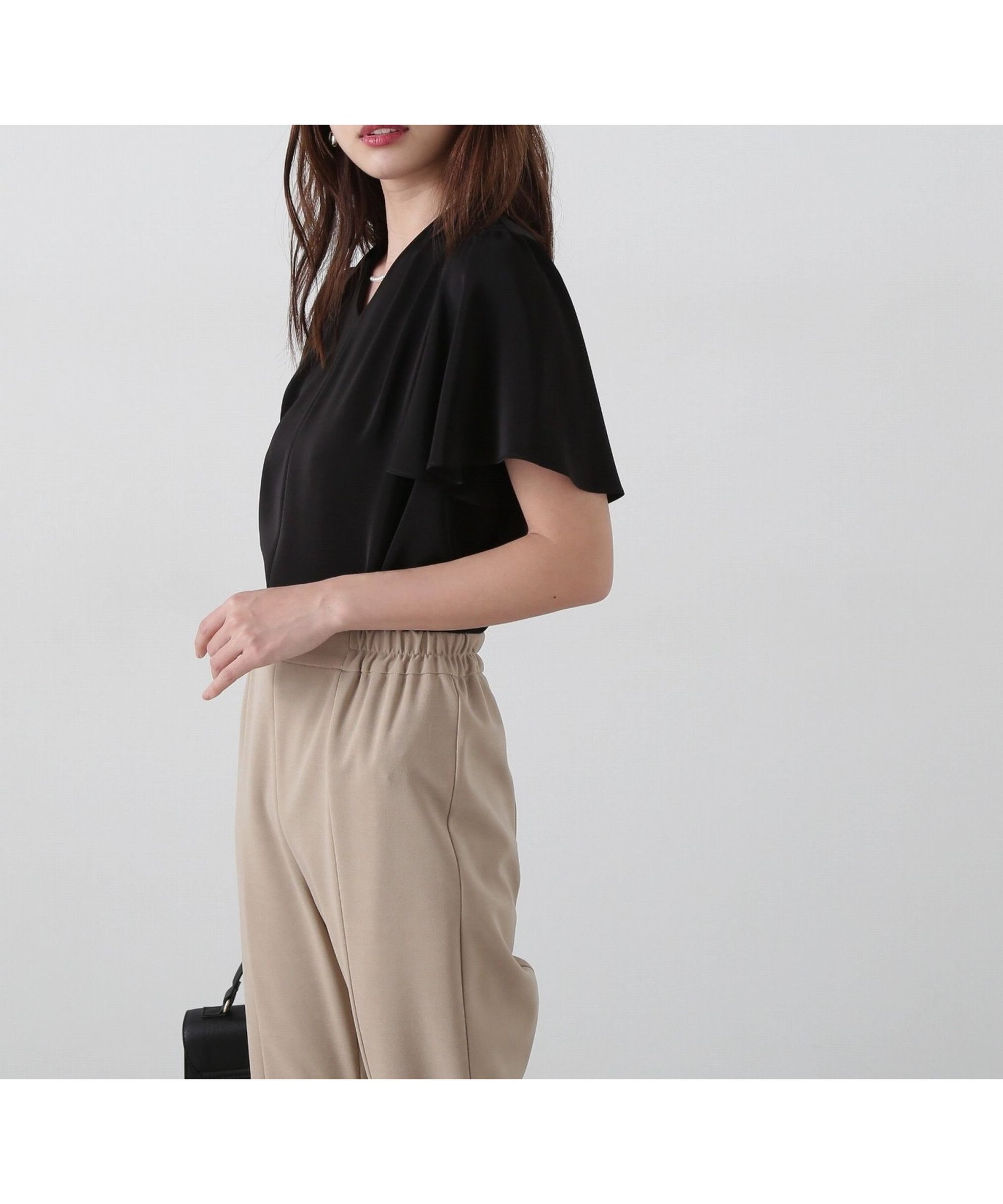 【プロポーション ボディドレッシング/PROPORTION BODY DRESSING】のパールポイントタックブラウス インテリア・キッズ・メンズ・レディースファッション・服の通販 founy(ファニー) 　ファッション　Fashion　レディースファッション　WOMEN　トップス・カットソー　Tops/Tshirt　シャツ/ブラウス　Shirts/Blouses　チェーン　Chain　パール　Pearl　フレア　Flare　エレガント 上品　Elegant　ブラック|ID: prp329100004556596 ipo3291000000032375048