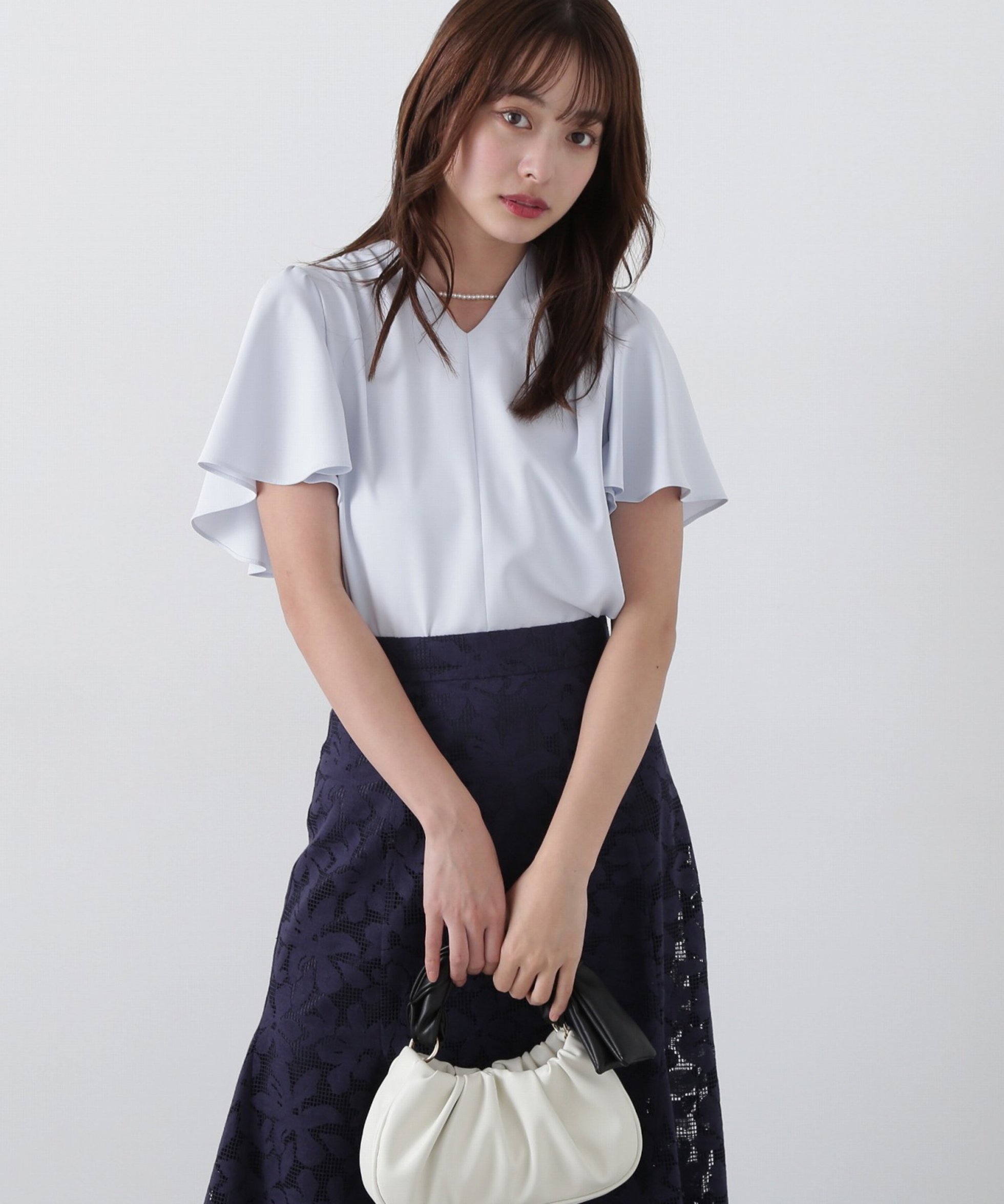 【プロポーション ボディドレッシング/PROPORTION BODY DRESSING】のパールポイントタックブラウス インテリア・キッズ・メンズ・レディースファッション・服の通販 founy(ファニー) 　ファッション　Fashion　レディースファッション　WOMEN　トップス・カットソー　Tops/Tshirt　シャツ/ブラウス　Shirts/Blouses　チェーン　Chain　パール　Pearl　フレア　Flare　エレガント 上品　Elegant　ブルー|ID: prp329100004556596 ipo3291000000032375051