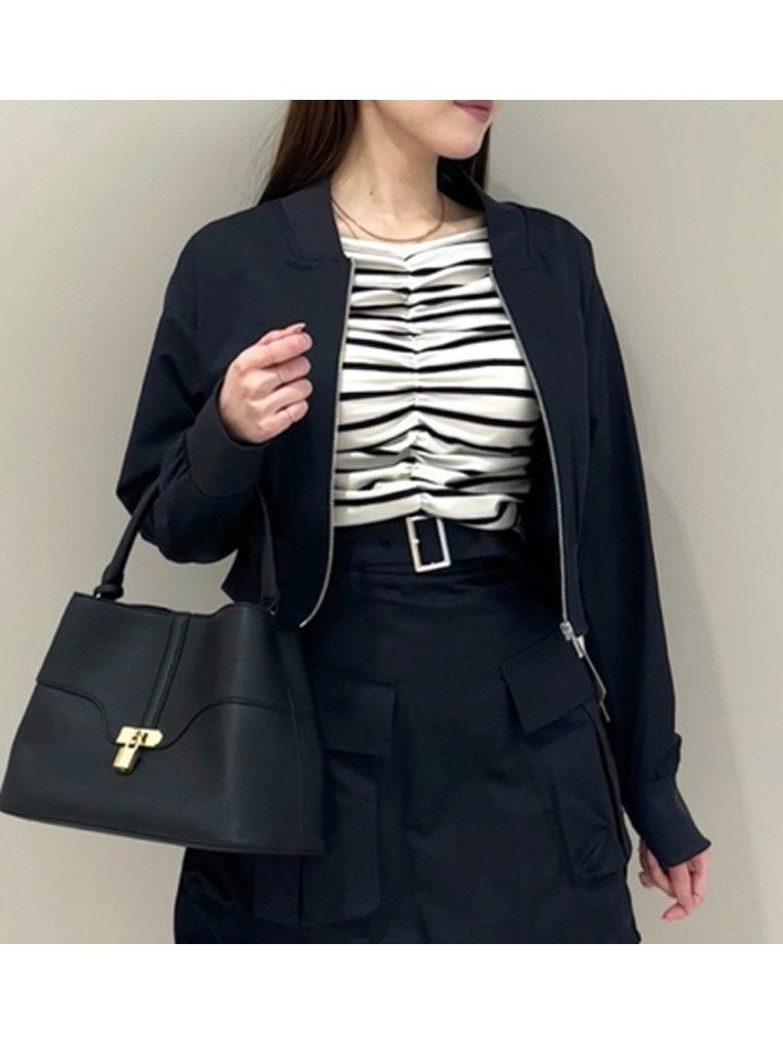 【スナイデル/SNIDEL】のコンパクトMA-1 インテリア・キッズ・メンズ・レディースファッション・服の通販 founy(ファニー) 　ファッション　Fashion　レディースファッション　Ladies' Fashion Online　アウター　Coat Outerwear　MA-1　MA-1　ウェーブ　Wave　春　Spring　コンパクト　Compact　シンプル　Simple　セットアップ　Set Up　フレア　Flare　ポケット　Pocket　ワイド　Wide　S/S・春夏　Ss・Spring/Summer　おすすめ　Recommend　夏　Summer　エレガント 上品　Elegant　NVY[089]|ID: prp329100004556621 ipo3291000000032692695