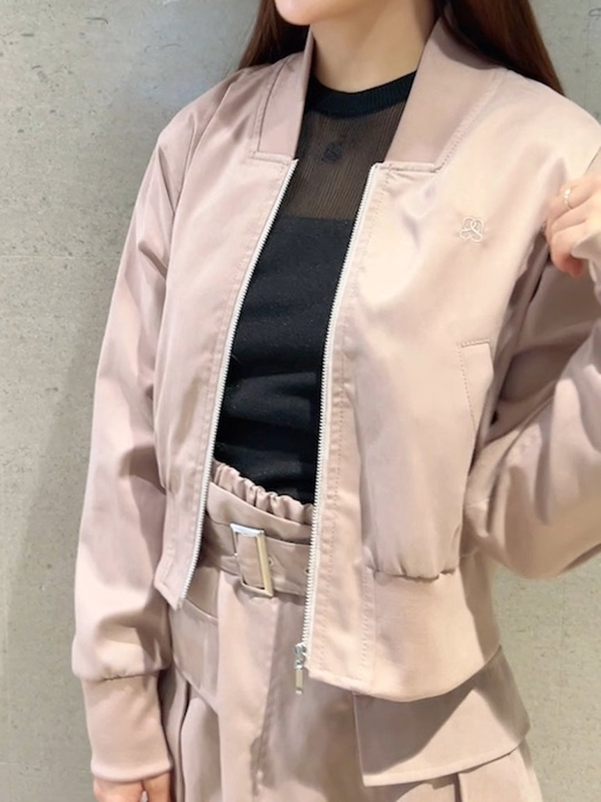 【スナイデル/SNIDEL】のコンパクトMA-1 インテリア・キッズ・メンズ・レディースファッション・服の通販 founy(ファニー) 　ファッション　Fashion　レディースファッション　Fashion for Women　アウター　Coat / Outerwear Collection　MA-1ジャケット　MA-1 Bomber Jackets / Flight Jackets　ウェーブ　Wavy Pattern　春　Spring　コンパクト　Compact, Small Size　シンプル　Simple, Minimal　セットアップ　Set-Up, Coordinated Outfit　フレア　Flare, Flared　ポケット　Pocket, Pocket Detail　ワイド　Wide, Wide Fit　S/S・春夏　SS, Spring/Summer, Warm Season　おすすめ　Recommended / Our Picks　夏　Summer　エレガント 上品　Elegant　PNK[066]|ID: prp329100004556621 ipo3291000000033454988