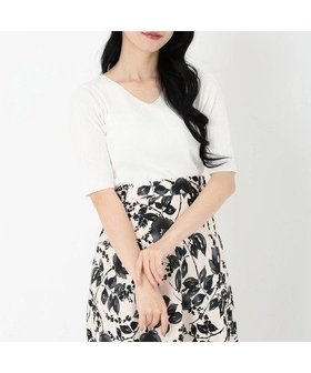 【ストロベリーフィールズ/STRAWBERRY FIELDS】のVネック5分袖リブニット 人気、トレンドファッション・服の通販 founy(ファニー) ファッション Fashion レディースファッション WOMEN トップス・カットソー Tops/Tshirt ニット Knit Tops Vネック V-Neck リブニット Rib Knit |ID:prp329100004556659