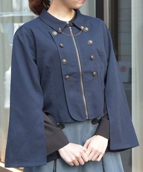 【アクシーズファム/axes femme】のW釦スリット袖ジップジャケット 人気、トレンドファッション・服の通販 founy(ファニー) ファッション Fashion レディースファッション Ladies' Fashion Online アウター Coat Outerwear ジャケット Jackets クラシカル Classical ジャケット Jacket スリット Slit ダブル Double チェーン Chain |ID:prp329100004556683