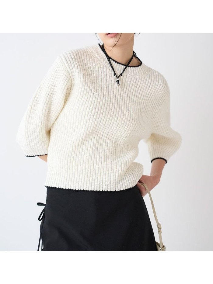 【ミースロエ/MIESROHE】のハーフスリーブチャンキーニット インテリア・キッズ・メンズ・レディースファッション・服の通販 founy(ファニー) https://founy.com/ 雑誌掲載アイテム Magazine Picks & Fashion Features ファッション雑誌 Fashion Magazines ヴェリィ VERY オッジ Oggi ファッション Fashion レディースファッション Fashion for Women トップス・カットソー Cut & Sew Tops ニット Knit Tops & Sweaters 3月号 March Issue 4月号 April Issue コンパクト Compact, Small Size スリーブ Sleeve, Long Sleeve / Short Sleeve ハーフ Half, Half-Length 春 Spring 畦 Ribbed Knit 雑誌 Magazine, Fashion Magazine |ID: prp329100004556685 ipo3291000000032714601