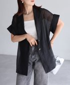 【リベリー/Riberry】のシアー半袖シャツジャケット 人気、トレンドファッション・服の通販 founy(ファニー) ファッション Fashion レディースファッション Fashion for Women アウター Coat / Outerwear Collection レディースジャケット・軽アウター Jackets コンパクト Compact, Small Size サマー Summer, Summer Style シアー Sheer, See-Through シンプル Simple, Minimal ジャケット Jacket, Outerwear スラックス Slacks, Dress Pants タンク Tank Top, Sleeveless Top デニム Denim, Jeans Material トレンド Trend, Trending Now バルーン Balloon, Balloon Silhouette 半袖 Short Sleeve, Half Sleeve リネン Linen, Linen Fabric ワンポイント One Point, Statement Accent 夏 Summer エレガント 上品 Elegant thumbnail ブラック|ID: prp329100004556689 ipo3291000000032628908