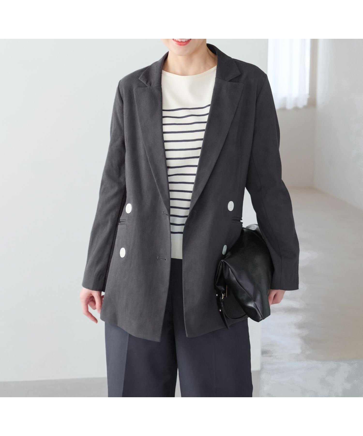 【エルーラ/Elura】のリネン混テーラードジャケット 人気、トレンドファッション・服の通販 founy(ファニー) 　ファッション　Fashion　レディースファッション　WOMEN　アウター　Coat Outerwear　ジャケット　Jackets　テーラードジャケット　Tailored Jackets　おすすめ　Recommend　カーディガン　Cardigan　ジャケット　Jacket　セットアップ　Set Up　デニム　Denim　ミックス　Mix　リネン　Linen　ワイド　Wide　 other-1|ID: prp329100004556725 ipo3291000000032207645