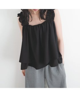 【リアン/Lian】のフリルギャザーデザイントップス 人気、トレンドファッション・服の通販 founy(ファニー) ファッション Fashion レディースファッション WOMEN トップス・カットソー Tops/Tshirt キャミソール Camisole ギャザー Gather |ID:prp329100004556736