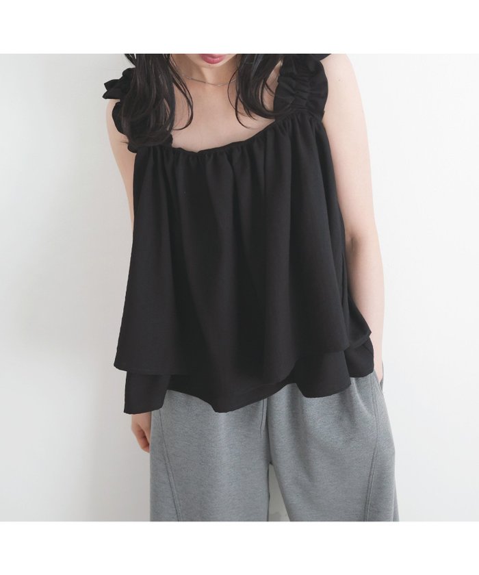 【リアン/Lian】のフリルギャザーデザイントップス インテリア・キッズ・メンズ・レディースファッション・服の通販 founy(ファニー) https://founy.com/ ファッション Fashion レディースファッション Fashion for Women トップス・カットソー Cut & Sew Tops キャミソール Camisole, Spaghetti Strap Top ギャザー Gathered, Ruffled |ID: prp329100004556736 ipo3291000000032478401