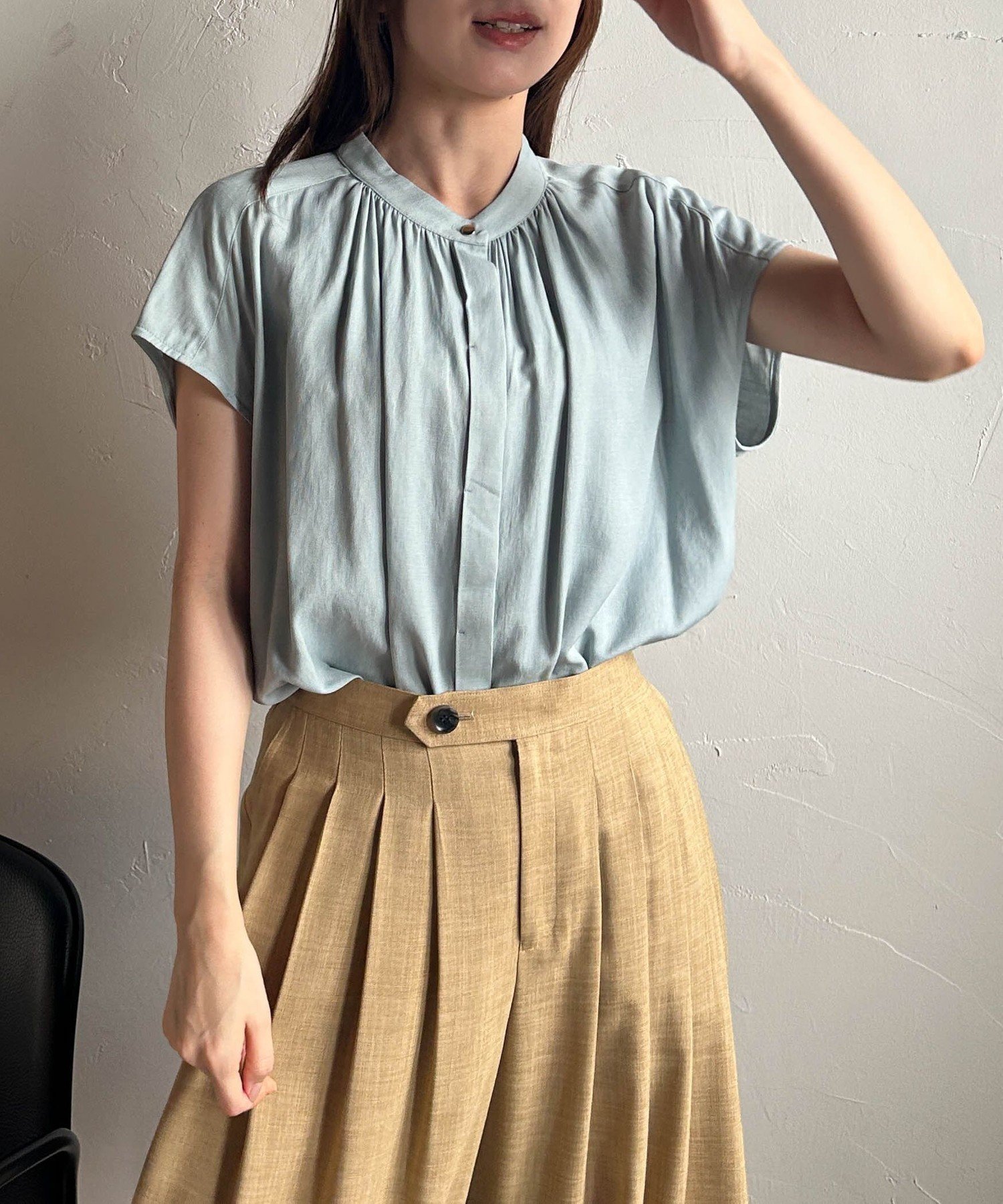 【ロートレ アモン/LAUTRE AMONT】の【WEB限定】TRスバンブラウス≪手洗い可能≫ インテリア・キッズ・メンズ・レディースファッション・服の通販 founy(ファニー) 　ファッション　Fashion　レディースファッション　Ladies' Fashion Online　トップス・カットソー　Tops/Tshirt　シャツ/ブラウス　Shirts/Blouses　ジャケット　Jacket　エレガント 上品　Elegant　ビジネス 仕事 通勤　Business　ライトブルー|ID: prp329100004556740 ipo3291000000032637549