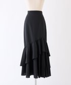 【ナイスクラップ/NICE CLAUP】のランダムフリルロングスカート/スリット入り ブラック|ID: prp329100004556947 ipo3291000000032210032