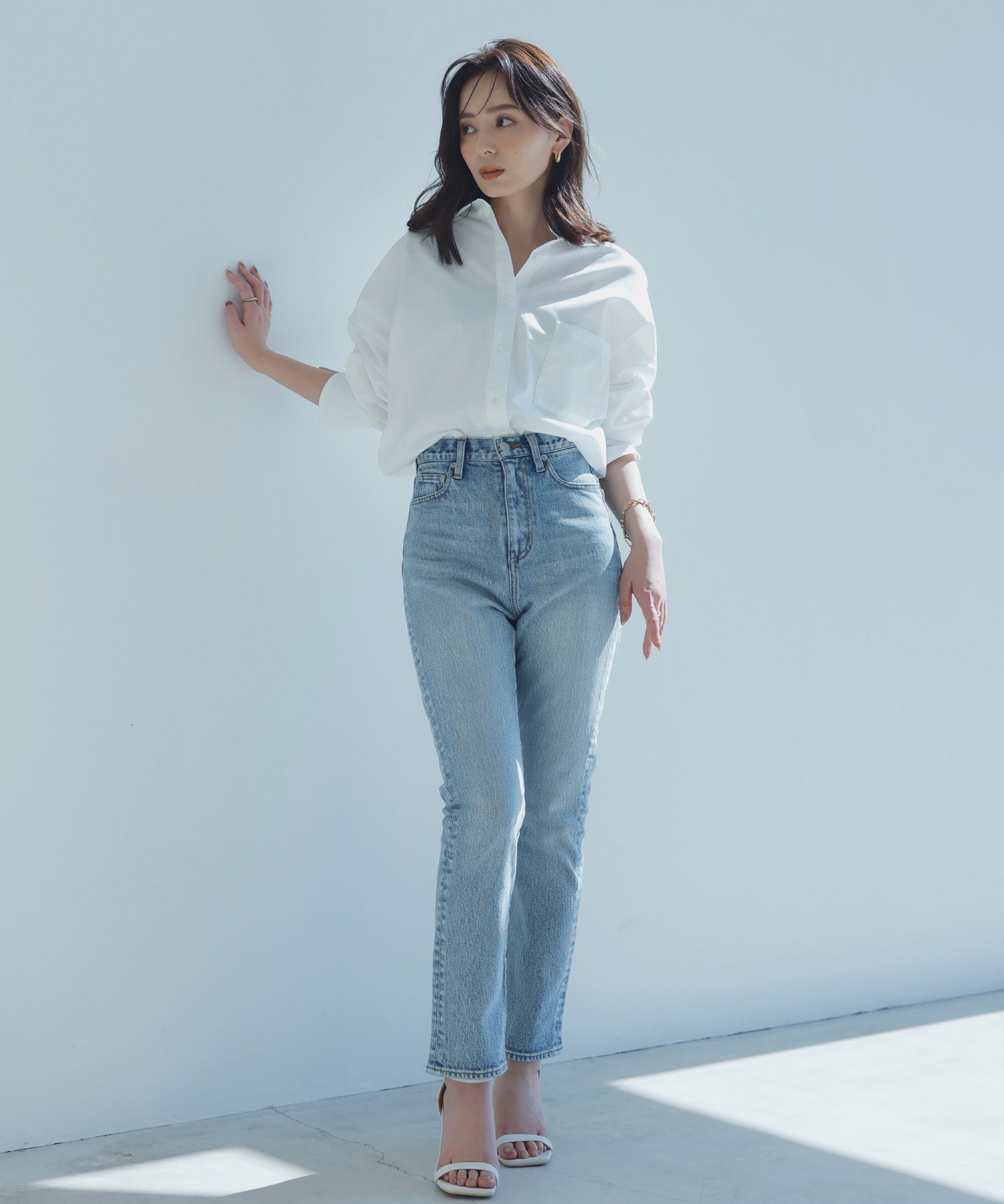 【アニュアンス/anuans】のSlim straight denim インテリア・キッズ・メンズ・レディースファッション・服の通販 founy(ファニー) 　ファッション　Fashion　レディースファッション　Fashion for Women　デニム　Denim, Jeans Material　ベーシック　Basic, Essential　LIGHT BLUE|ID: prp329100004556949 ipo3291000000033258614