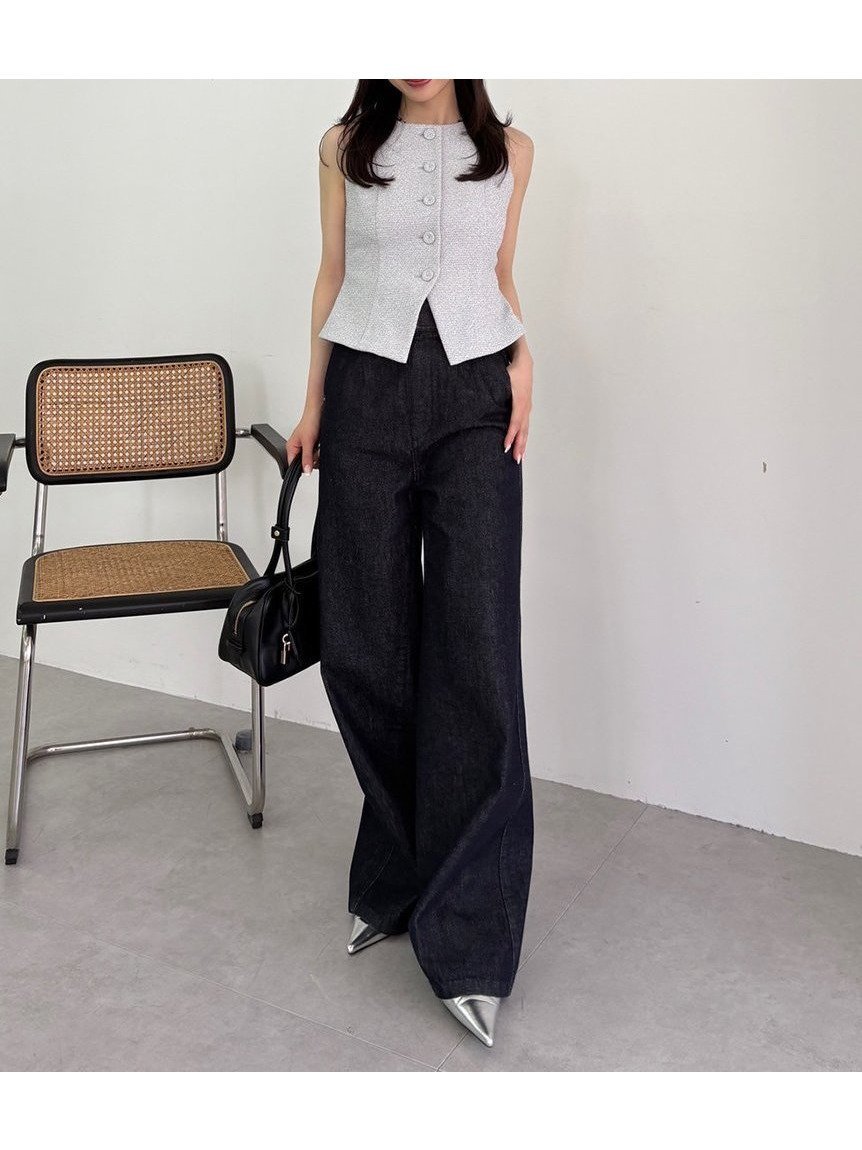 【フレイ アイディー/FRAY I.D】のハイウエストバックルデニムパンツ インテリア・キッズ・メンズ・レディースファッション・服の通販 founy(ファニー) 　ファッション　Fashion　レディースファッション　WOMEN　パンツ　Pants　デニムパンツ　Denim Pants　バッグ　Bag　デニム　Denim　ポケット　Pocket　ワイド　Wide　エレガント 上品　Elegant　定番　Standard　IND[088]|ID: prp329100004557014 ipo3291000000032298355