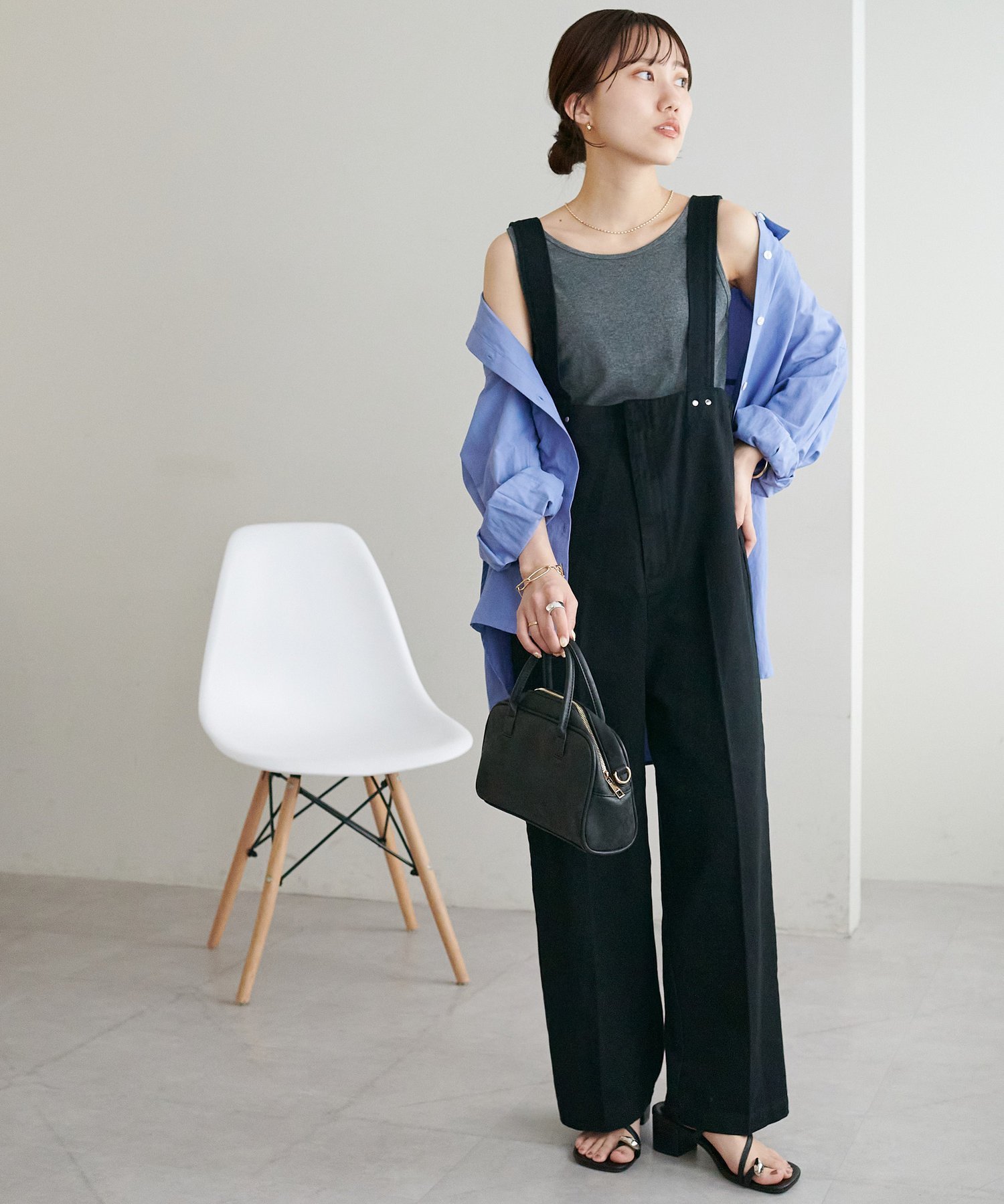 【ディスコート/Discoat】の【WEB限定】コットンツイルサロペット インテリア・キッズ・メンズ・レディースファッション・服の通販 founy(ファニー) 　ファッション　Fashion　レディースファッション　WOMEN　ワンピース　Dress　サロペット　Salopette　インナー　Inner　サロペット　Overalls　センター　Center　デニム　Denim　ベーシック　Basic　ラップ　Wrap　ブラック|ID: prp329100004557042 ipo3291000000032211108