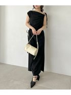 【フレイ アイディー/FRAY I.D】のドローストリングギャザードレープワンピース/ウォッシャブル 人気、トレンドファッション・服の通販 founy(ファニー) ファッション Fashion レディースファッション WOMEN ワンピース Dress ウォッシャブル Washable エレガント 上品 Elegant ショルダー Shoulder モダン Modern 夏 Summer thumbnail BLK[009]|ID: prp329100004557092 ipo3291000000032211647