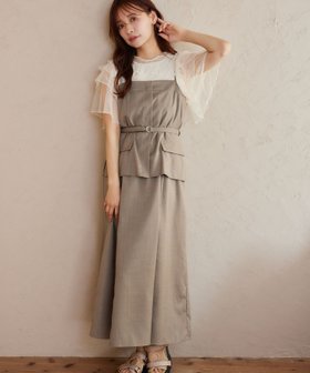 【ミスティ ウーマン/mysty woman】のセットアップライクキャミワンピース 人気、トレンドファッション・服の通販 founy(ファニー) ファッション Fashion レディースファッション Ladies' Fashion Online ワンピース Dress キャミワンピース No Sleeve Dresses おすすめ Recommend カーディガン Cardigan キャミワンピース Cami Dress セットアップ Set Up フレア Flare 冬 Winter 春 Spring |ID:prp329100004557109
