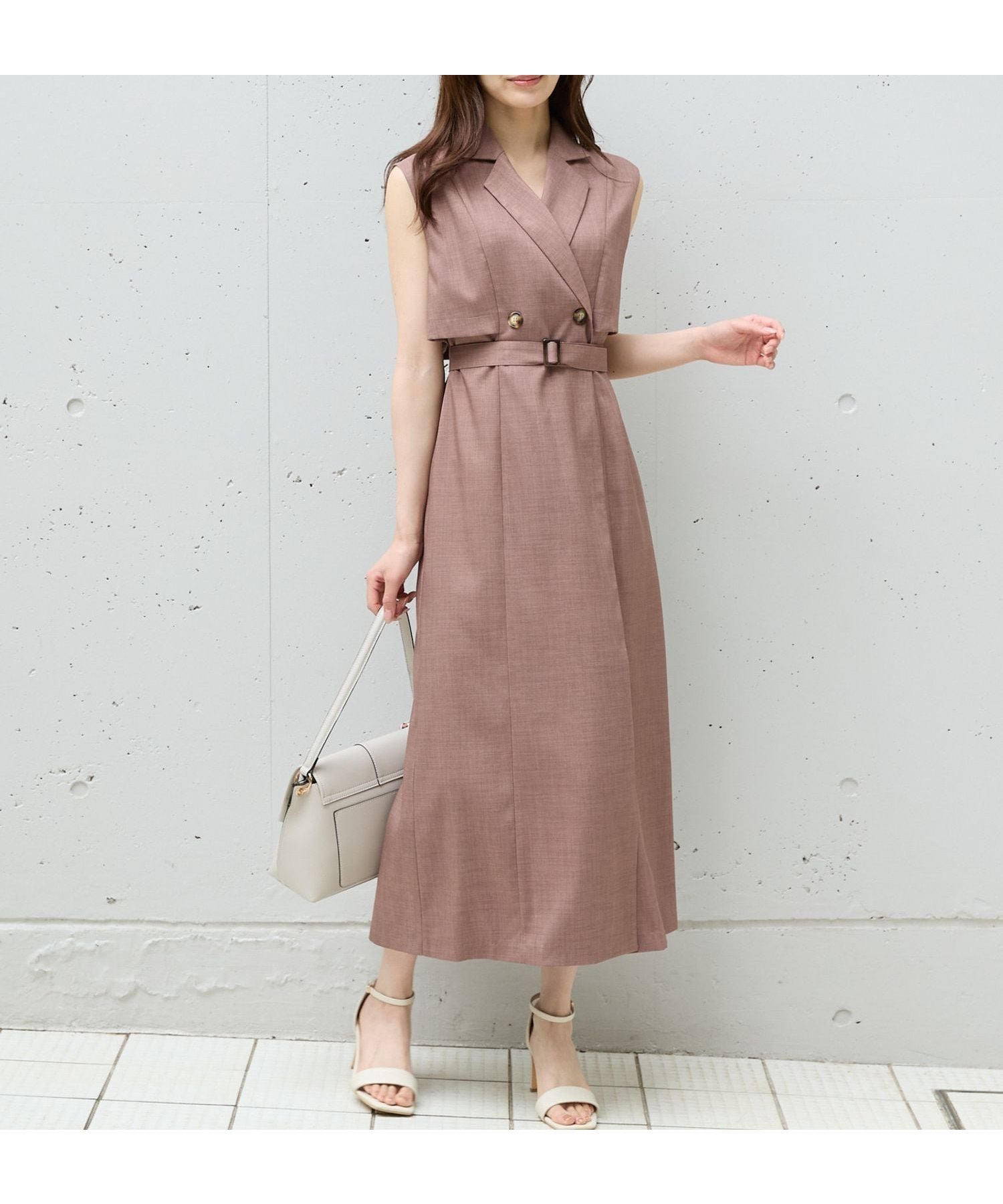 【アンデミュウ/Andemiu】のトレンチ風ノースリーブワンピース インテリア・キッズ・メンズ・レディースファッション・服の通販 founy(ファニー) 　ファッション　Fashion　レディースファッション　Fashion for Women　ワンピース　Dresses　おすすめ　Recommended / Our Picks　インナー　Innerwear　シンプル　Simple, Minimal　トレンチ　Trench, Trench Coat　トレンド　Trend, Trending Now　ノースリーブ　Sleeveless, No-Sleeve　ビジネス 仕事 通勤　Business / Work / Commuting　モカ|ID: prp329100004557121 ipo3291000000032751097