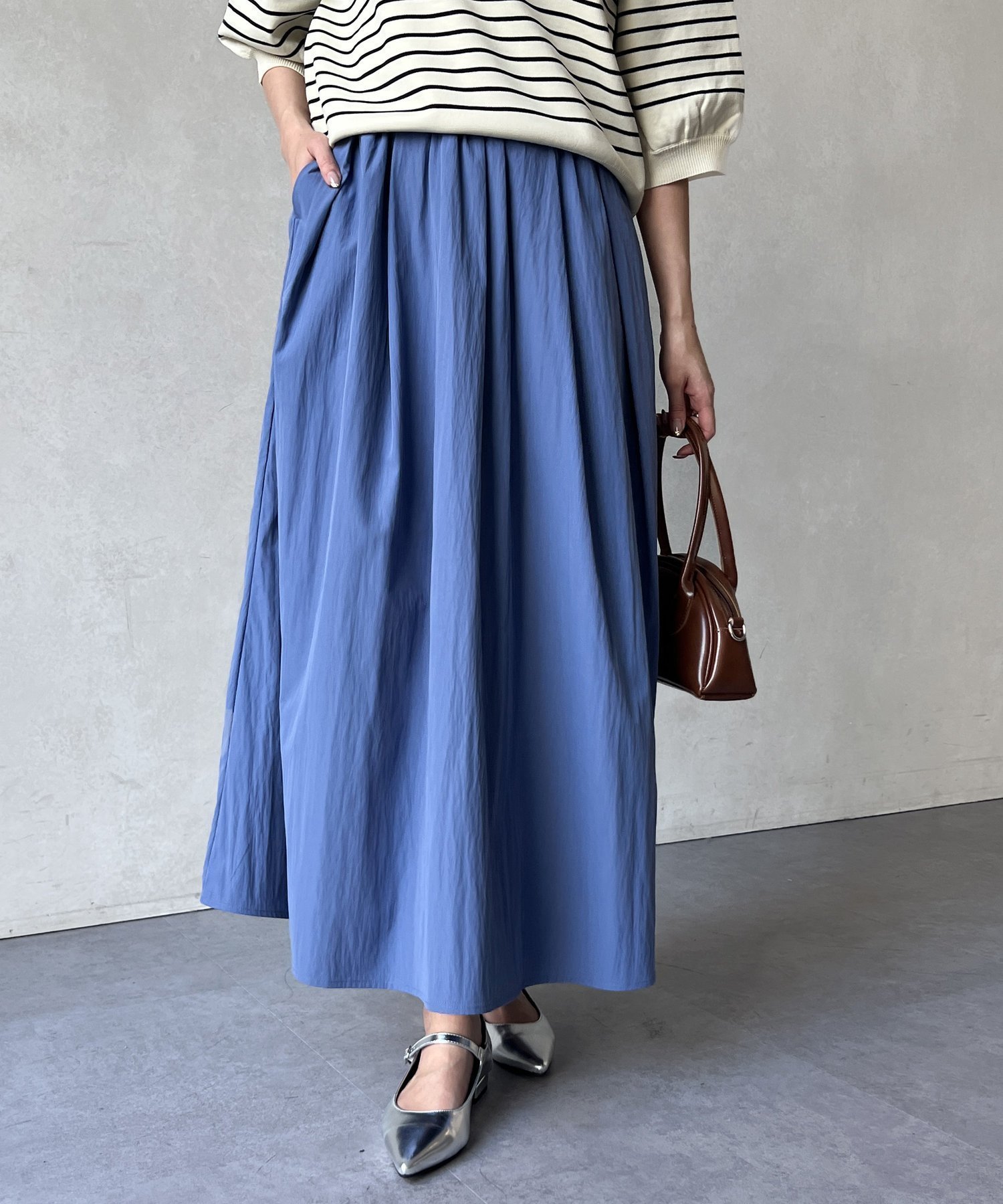 【シェトワ/Chez toi】のタックギャザーフレアスカート インテリア・キッズ・メンズ・レディースファッション・服の通販 founy(ファニー) 　ファッション　Fashion　レディースファッション　WOMEN　スカート　Skirt　Aライン/フレアスカート　Flared A-Line Skirts　春　Spring　カットソー　Cut And Sew　ギャザー　Gather　コンパクト　Compact　シンプル　Simple　ジャケット　Jacket　タンク　Tank　ポケット　Pocket　リラックス　Relax　プチプライス・低価格　Affordable　おすすめ　Recommend　エレガント 上品　Elegant　ブルー|ID: prp329100004557123 ipo3291000000032254106