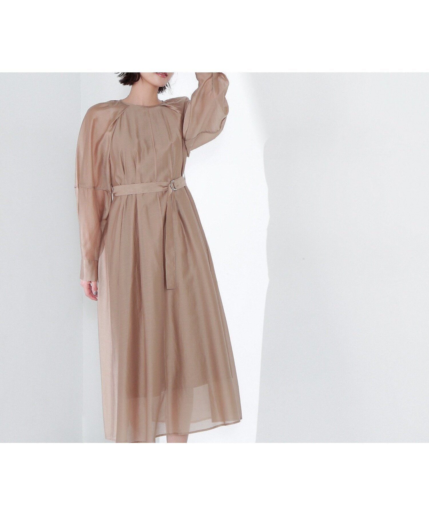 【ナチュラル ビューティー ベーシック/NATURAL BEAUTY BASIC】のベルテッドフォルムシアーワンピース インテリア・キッズ・メンズ・レディースファッション・服の通販 founy(ファニー) 　雑誌掲載アイテム　Magazine Items　ファッション雑誌　Fashion Magazines　オッジ　Oggi　ファッション　Fashion　レディースファッション　Ladies' Fashion Online　ワンピース　Dress　シアー　Sheer　トレンド　Trend　エレガント 上品　Elegant　雑誌　Magazine　ベージュ|ID: prp329100004557185 ipo3291000000032643225