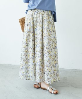【ルクールブラン/le.coeur blanc】の《手洗い可能》フラワープリントギャザーフレアスカート 人気、トレンドファッション・服の通販 founy(ファニー) ファッション Fashion レディースファッション Fashion for Women スカート Skirts Aライン・フレアスカート A-Line & Flared Skirts おすすめ Recommended / Our Picks セットアップ Set-Up, Coordinated Outfit フラワー Flower, Floral モチーフ Motif, Design Theme 夏 Summer 春 Spring S/S・春夏 SS, Spring/Summer, Warm Season |ID:prp329100004557235
