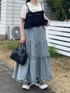 【エヘカソポ/ehka sopo】のチェックティアードスカート 人気、トレンドファッション・服の通販 founy(ファニー) ファッション Fashion レディースファッション WOMEN スカート Skirt ティアードスカート Tiered Skirts おすすめ Recommend チェック Check ティアード Tiered バランス Balance フィット Fit 無地 Plain Color thumbnail サックスブルー|ID: prp329100004557257 ipo3291000000032314452