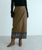 【アダム エ ロペ/ADAM ET ROPE'】のエンブロイダリーコンビスカート ブラウン(22)|ID: prp329100004557310 ipo3291000000032395660