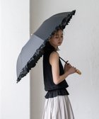 【ヴィータフェリーチェ/VitaFelice】の2段折りショート傘(晴雨兼用/親骨55cm) フリルブラック|ID: prp329100004557363 ipo3291000000032215075