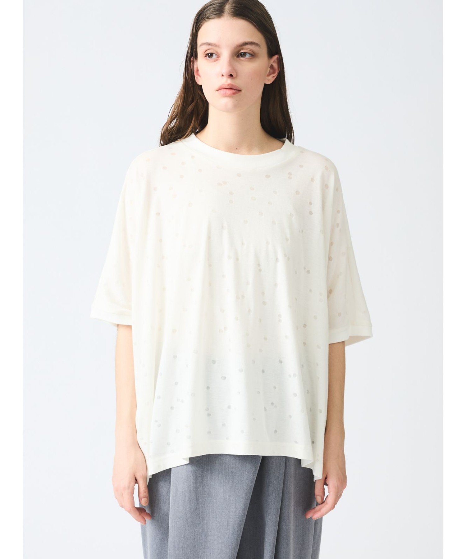 【マーコート/MARcourt】のmizuiro ind バーンアウトドットプリントワイドプルオーバー 人気、トレンドファッション・服の通販 founy(ファニー) 　ファッション　Fashion　レディースファッション　Fashion for Women　トップス・カットソー　Cut & Sew Tops　カジュアルプルオーバー・ニットトップス　Pullovers & Knit Tops / Casual Pullovers　カットソー　Cut and Sewn Top　ドット　Polka Dot, Dot Pattern　ポケット　Pocket, Pocket Detail　ワイド　Wide, Wide Fit　春　Spring　 other-1|ID: prp329100004557372 ipo3291000000033106329