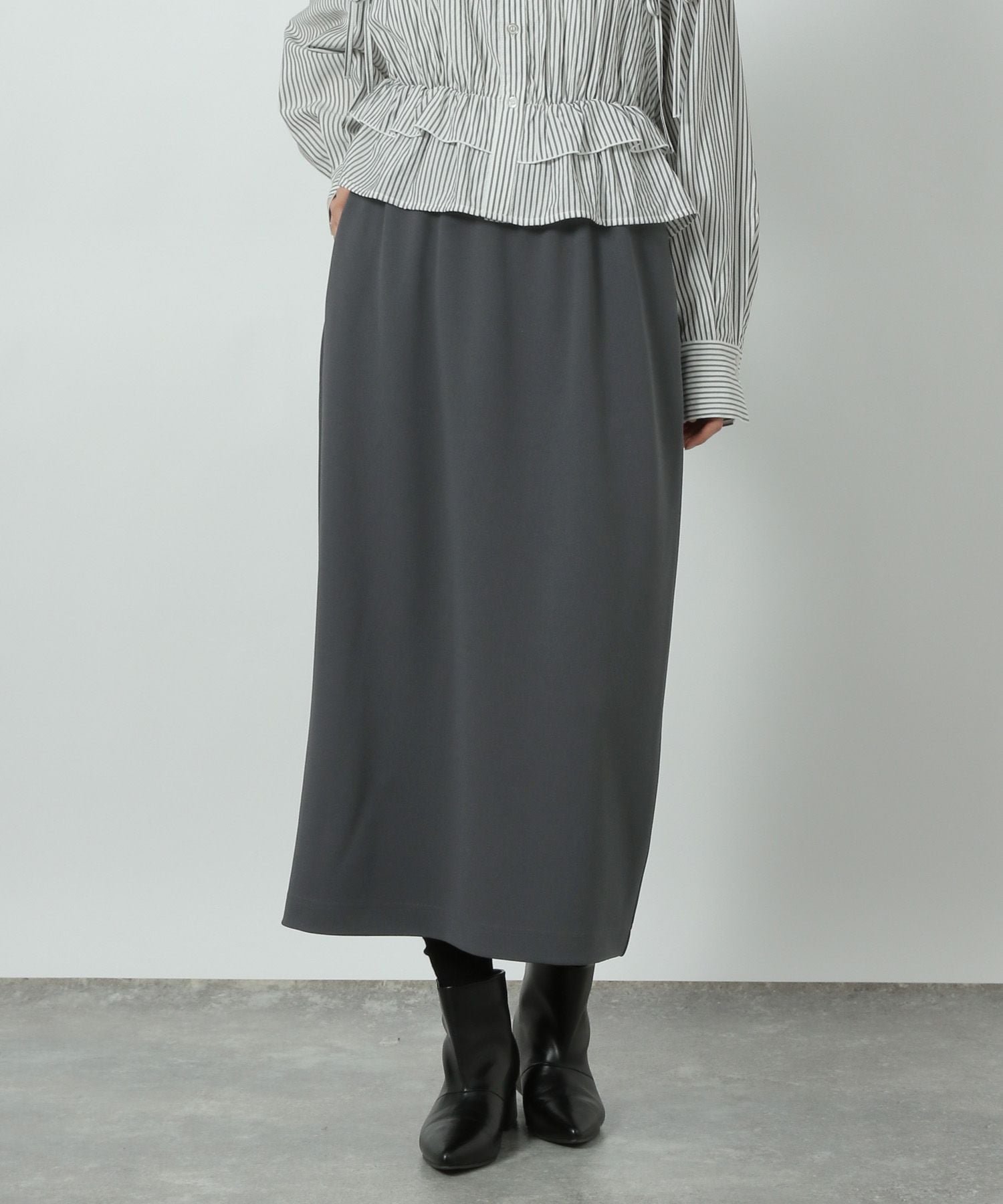 【ラコレ/LAKOLE】の選べる着丈 ジョーゼットナロースカート インテリア・キッズ・メンズ・レディースファッション・服の通販 founy(ファニー) 　ファッション　Fashion　レディースファッション　WOMEN　スカート　Skirt　ジョーゼット　Georgette　スリット　Slit　エレガント 上品　Elegant　チャコール|ID: prp329100004557401 ipo3291000000032355688