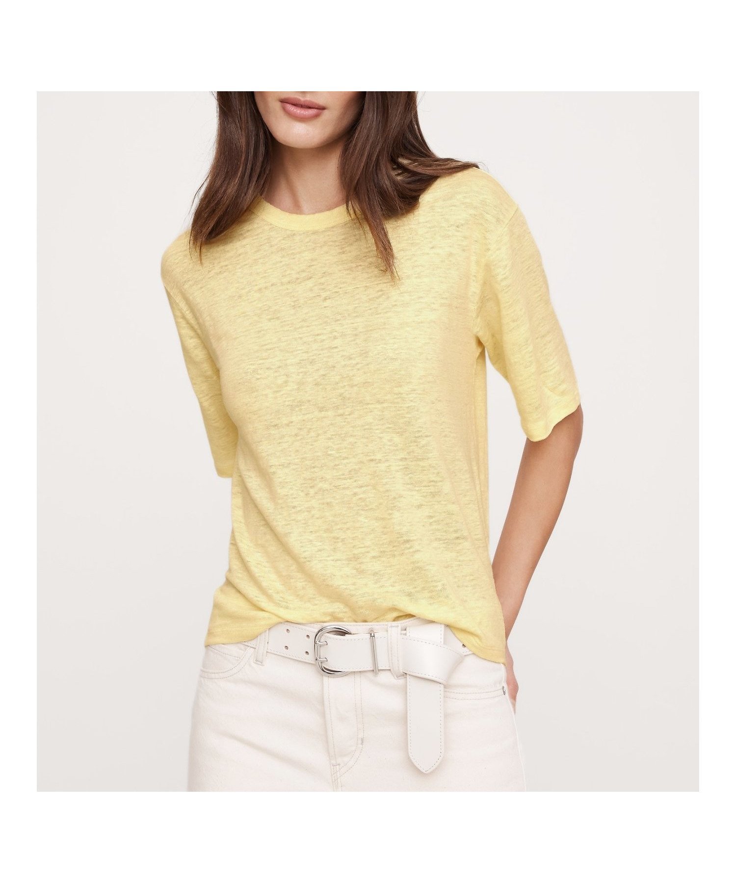 【バナナ リパブリック/BANANA REPUBLIC】のSS LINEN RELAXED CREW インテリア・キッズ・メンズ・レディースファッション・服の通販 founy(ファニー) 　ファッション　Fashion　レディースファッション　WOMEN　ジャケット　Jacket　リネン　Linen　吸水　Water Absorption　夏　Summer　CALM_YELLOW|ID: prp329100004557402 ipo3291000000032292961