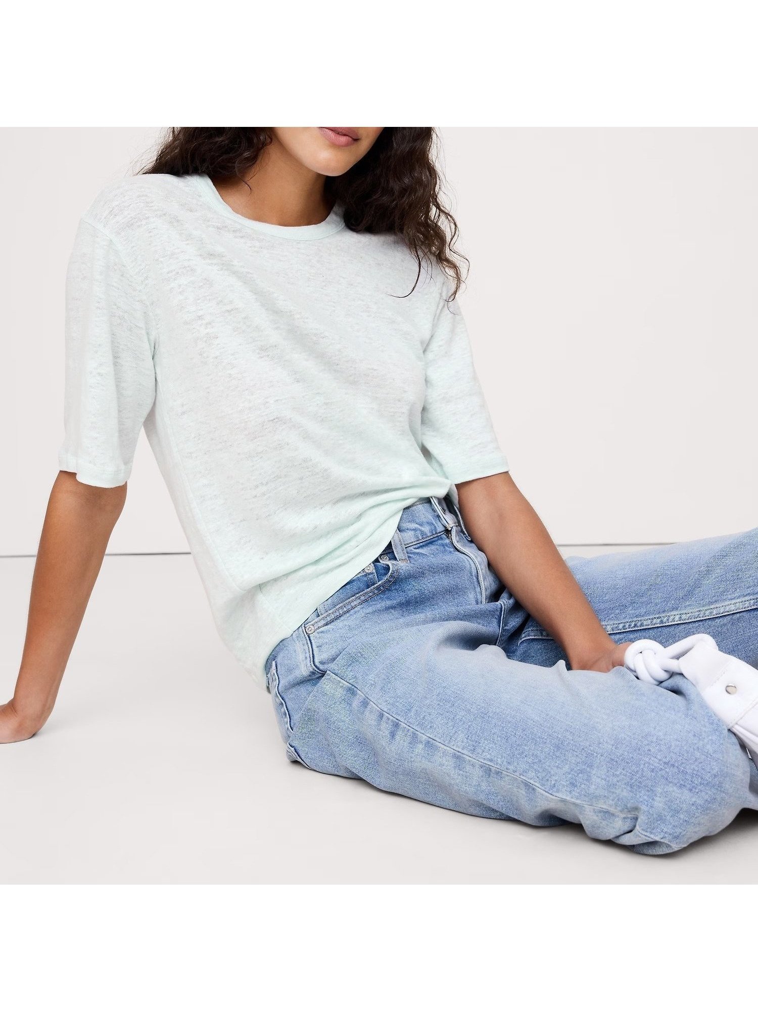 【バナナ リパブリック/BANANA REPUBLIC】のSS LINEN RELAXED CREW インテリア・キッズ・メンズ・レディースファッション・服の通販 founy(ファニー) 　ファッション　Fashion　レディースファッション　WOMEN　ジャケット　Jacket　リネン　Linen　吸水　Water Absorption　夏　Summer　BLUE_REFLECTION|ID: prp329100004557402 ipo3291000000032292966