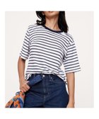 【バナナ リパブリック/BANANA REPUBLIC】のSS LINEN RELAXED CREW 人気、トレンドファッション・服の通販 founy(ファニー) ファッション Fashion レディースファッション WOMEN ジャケット Jacket リネン Linen 吸水 Water Absorption 夏 Summer thumbnail WHITE_WITH_NAVY_STRIPE|ID: prp329100004557402 ipo3291000000032292967