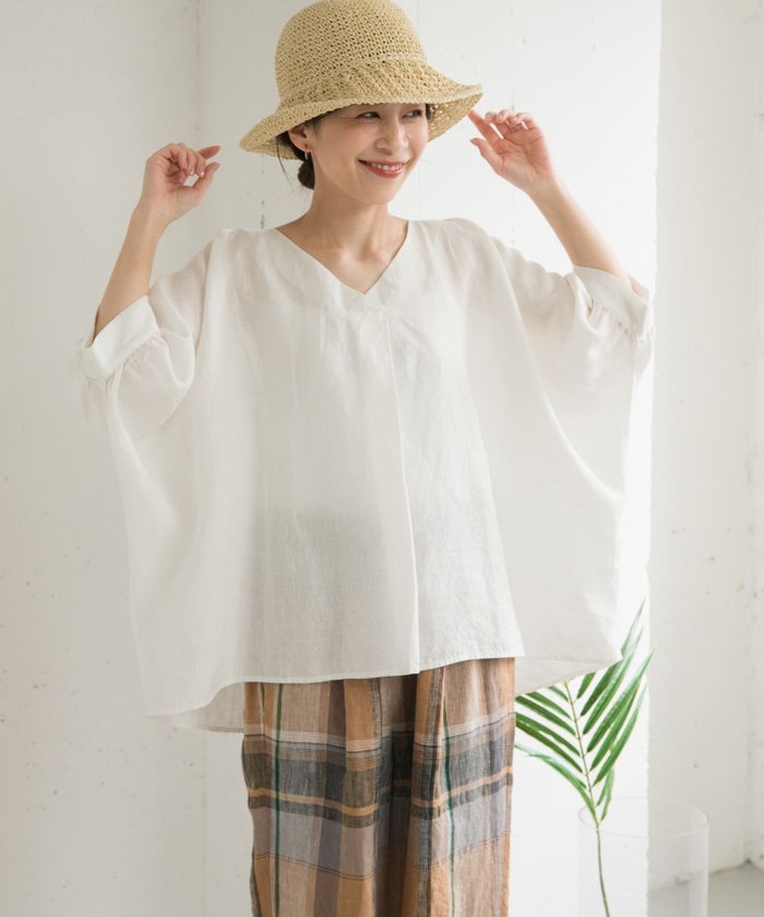 【アーバンリサーチ ドアーズ/URBAN RESEARCH DOORS】のリネンギャザースリーブVネックブラウス インテリア・キッズ・メンズ・レディースファッション・服の通販 founy(ファニー) https://founy.com/ ファッション Fashion レディースファッション Ladies' Fashion Online トップス・カットソー Tops/Tshirt シャツ/ブラウス Shirts/Blouses Vネック V-Neck 2025年 2025 2025春夏・S/S Ss,Spring/Summer,2025 ギャザー Gather リネン Linen リラックス Relax エレガント 上品 Elegant 夏 Summer S/S・春夏 Ss・Spring/Summer |ID: prp329100004557432 ipo3291000000032595156